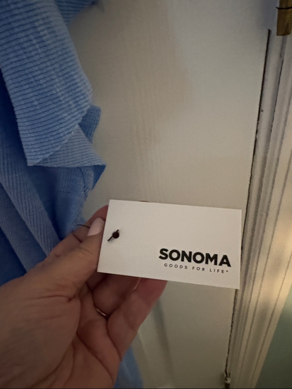 Sonoma Sky Blue Short Sleeve Ruffle Detail Tee - Picture 2 of 6
